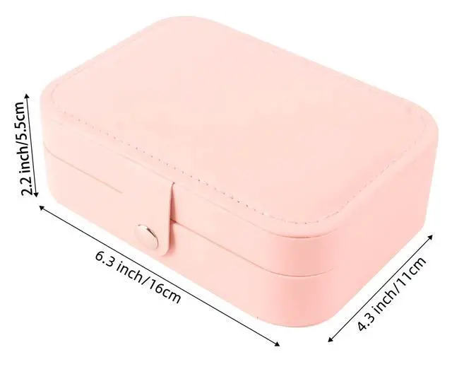 Alt view image 6 of 7 - Travel Jewelry Box,Travel Jewelry Case Organizer,PU Leather,Black,1 Pcs