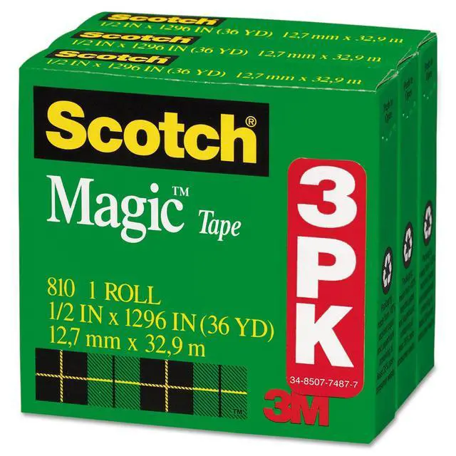 Alt view image 2 of 7 - 3 M MMM810H3 Magic Tape Refill