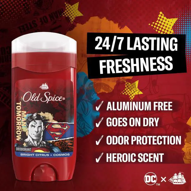 Alt view image 2 of 7 - Aluminum Free Deodorant for Men, 24/7 Freshness & Lasting Scent, 24/7 Long Lasting Sweat & Odor Protection, Smell Like a Hero, Superman, Bright Citrus and Cosmos Scent, 3 oz