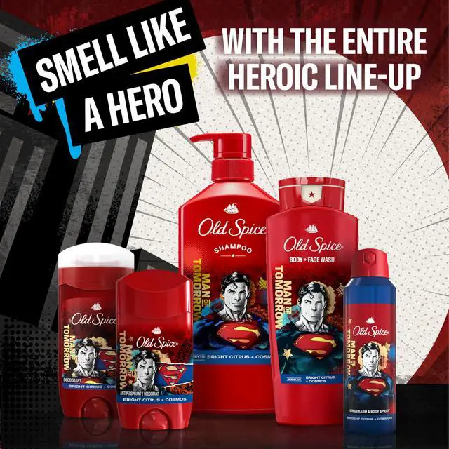 Alt view image 7 of 7 - Aluminum Free Deodorant for Men, 24/7 Freshness & Lasting Scent, 24/7 Long Lasting Sweat & Odor Protection, Smell Like a Hero, Superman, Bright Citrus and Cosmos Scent, 3 oz