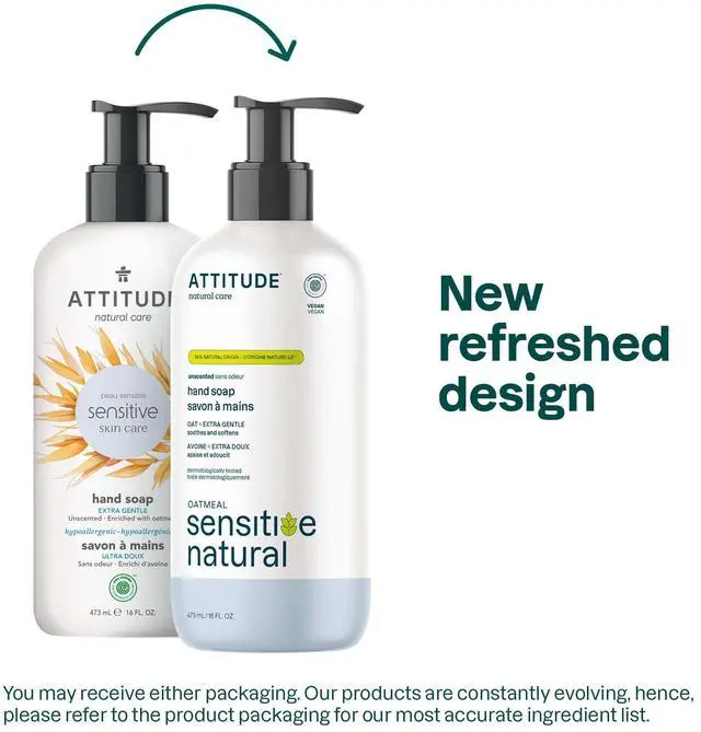 Alt view image 2 of 7 - Hand Soap for Sensitive Skin Enriched with Oat, EWG Verified, Dermatologically Tested, Vegan, Extra Gentle, Unscented, 16 Fl Oz