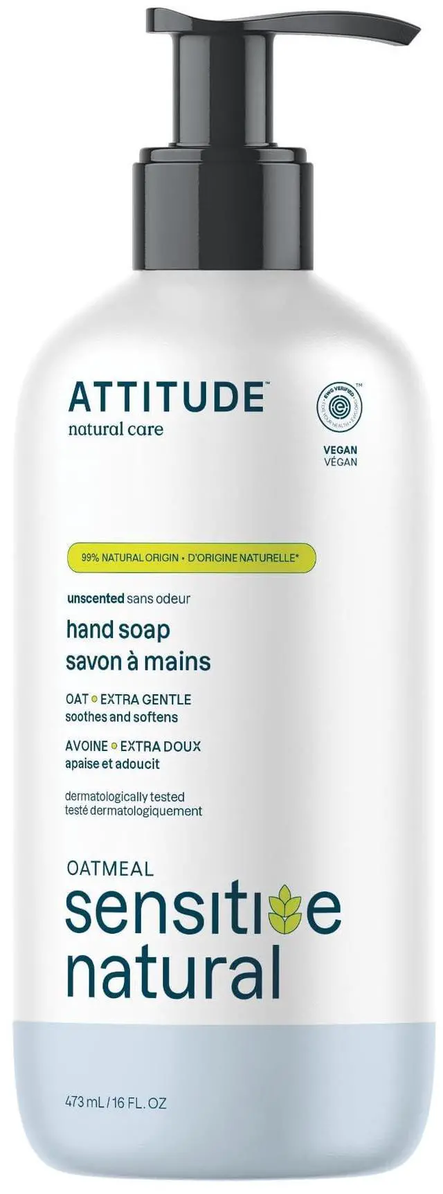 Main image of Hand Soap for Sensitive Skin Enriched with Oat, EWG Verified, Dermatologically Tested, Vegan, Extra Gentle, Unscented, 16 Fl Oz