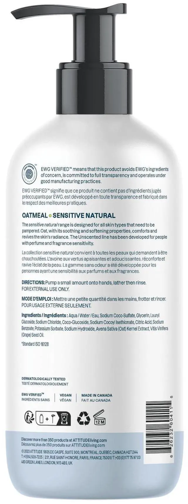 Alt view image 7 of 7 - Hand Soap for Sensitive Skin Enriched with Oat, EWG Verified, Dermatologically Tested, Vegan, Extra Gentle, Unscented, 16 Fl Oz