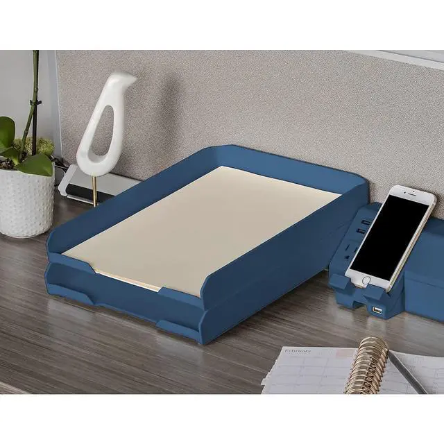 Alt view image 4 of 4 - Office Konnect Letter Tray, Fits 9.75" x 12" Sized Documents, Blue