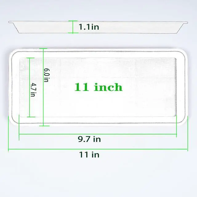 Alt view image 2 of 7 - 2 Pack Plastic Plant Saucer, Rectangular, Indoors Outdoor, Water Drip Tray for Planter, Windowsill (6 X 11 Inch, Creamy White)
