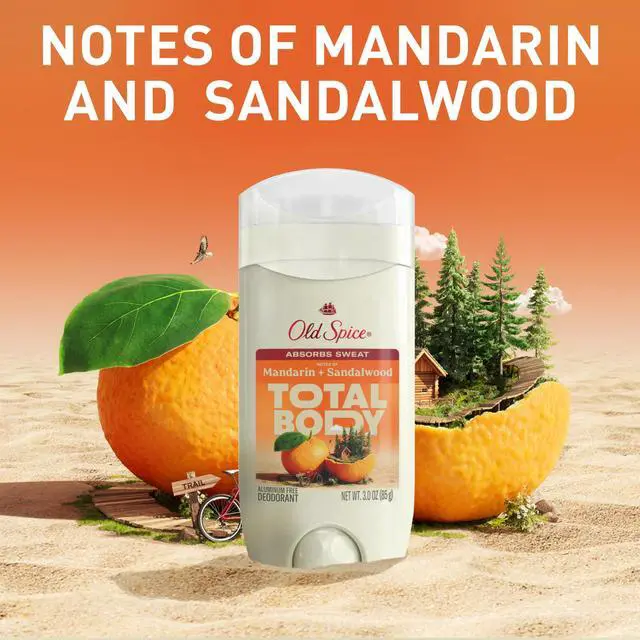 Alt view image 7 of 7 - Whole Body Deodorant Stick for Men, Aluminum Free, Mandarin + Sandalwood Scent, 24/7 Odor Protection, 24/7 Freshness, Dermatologist Tested, Gentle on Skin, Safe to Use All Over, 3.0 oz