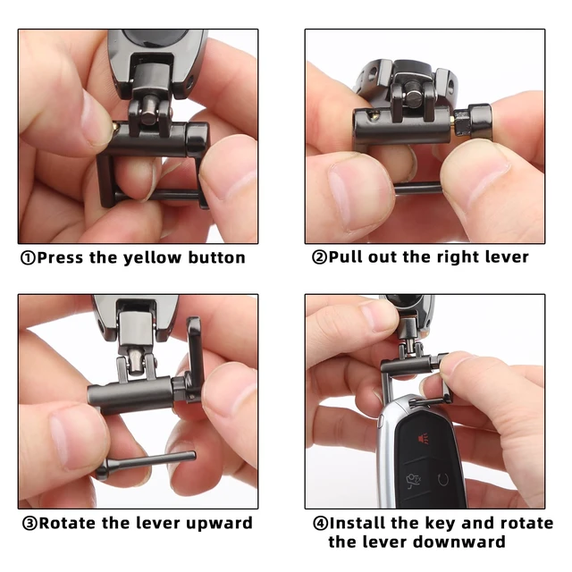 Alt view image 3 of 7 - Metal Car Fob Keychain,Heavy Duty Key Chain with 2 Detachable Key Rings,Key Holder Clip for Keychains Men And Women (Pack of 2(gunmetal+gunmetal))
