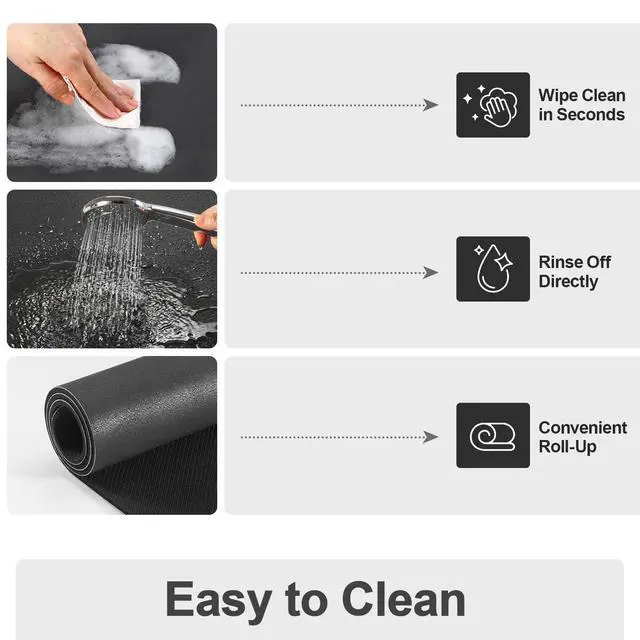 Alt view image 3 of 6 - Dish Drying Mat for Kitchen Counter | Coffee Bar Mat for Countertops | Heat Resistant Drainer Mat with Non-slip Rubber Backed | Hide Stain Kitchen Absorbent Draining Mat | Black 16"x18"