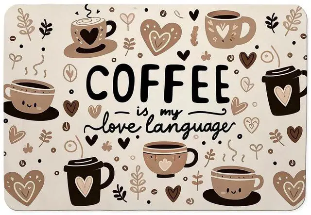 Main image of Coffee Mat for Kitchen Counter, 12" x 20" Super Absorbent Dish Drying Mat Hide Stain Bar Mats with Non-slip Rubber Backed, Kitchen Drying Pad for Countertops, Coffee Maker, Espresso Machine