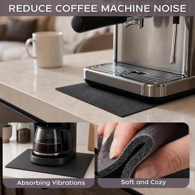 Alt view image 2 of 7 - Coffee Mat, Dish Drying Mat, Leather-Grain, Grey, 12x19 in