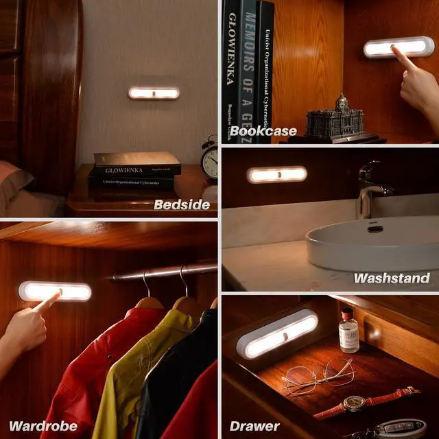 Alt view image 6 of 7 - 3 Pack 7 Dimmable Push Tap Lights, Stick on LED Touch Lights AAA Battery Operated for Kitchen, Closet, Under Cabinet, 3 Color Modes