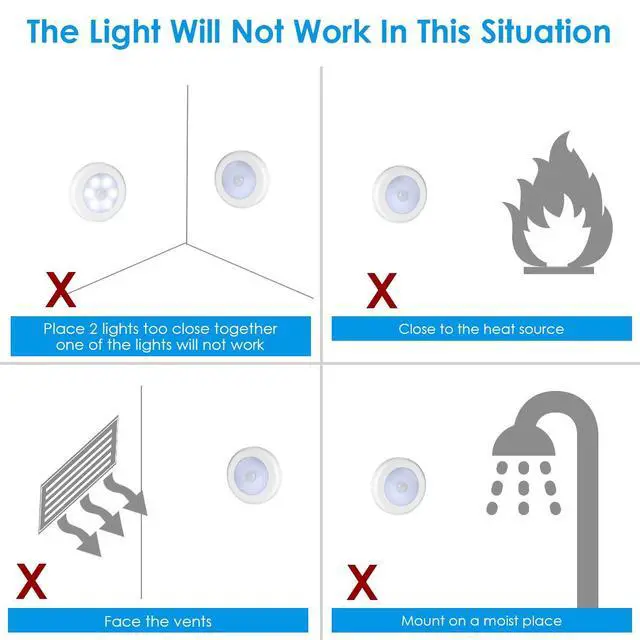 Alt view image 7 of 7 - Upgraded 3.15 Motion Sensor Light Indoor, Cordless Battery Powered Stick on LED Night Lights for Closet, Stair, Under Cabinet, Hallway, Kitchen (White - Pack of 3)