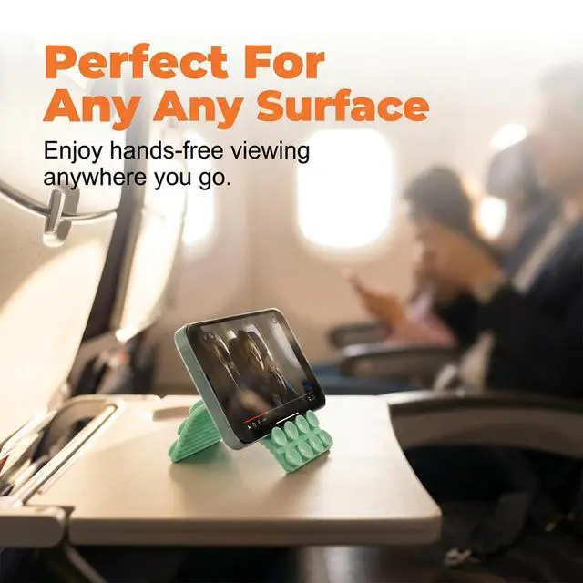 Alt view image 5 of 7 - Silicone Phone Stand with Aluminum, Foldable Bendable Adjustable Holder for Desk, Portable Multi-Angle Stand (Coffee)