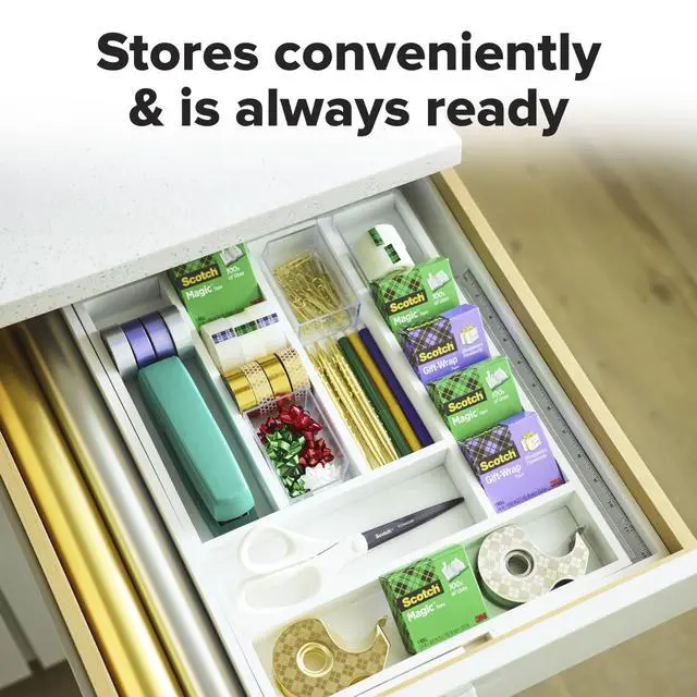 Alt view image 5 of 6 - 100-Year Anniversary Limited Edition Gold Tape Dispenser with 2 Magic Tape Refills (3/4 in x 550 in Roll, 66% Plant-Based Adhesive), Refillable, Single Pack