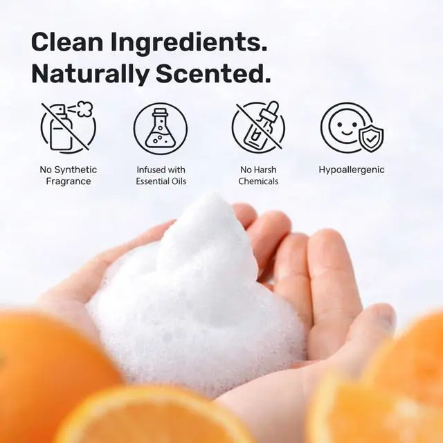 Alt view image 3 of 7 - Organic Foaming Hand Soap | Orange Sweetness Moisturizing Hand Wash | Clean Ingredients, Infused with Essential Oils (8.5 fl oz)