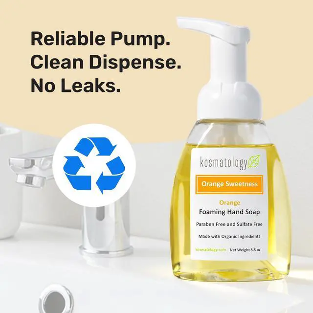 Alt view image 5 of 7 - Organic Foaming Hand Soap | Orange Sweetness Moisturizing Hand Wash | Clean Ingredients, Infused with Essential Oils (8.5 fl oz)