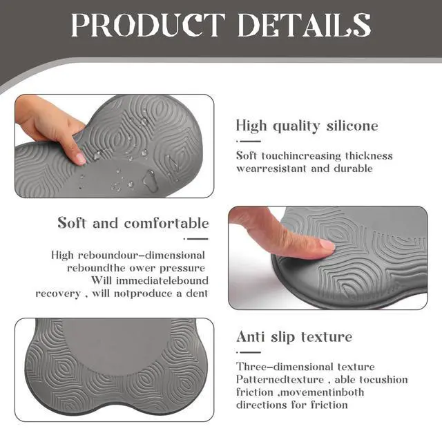 Alt view image 3 of 7 - Yoga Knee Pads (Set of 2) super thick knee pads, suitable for - fitness - meditation - kneeling - balance - pilates -knee- elbows - wrists - head - men and women support foam pad (grey)