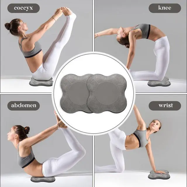 Alt view image 4 of 7 - Yoga Knee Pads (Set of 2) super thick knee pads, suitable for - fitness - meditation - kneeling - balance - pilates -knee- elbows - wrists - head - men and women support foam pad (grey)