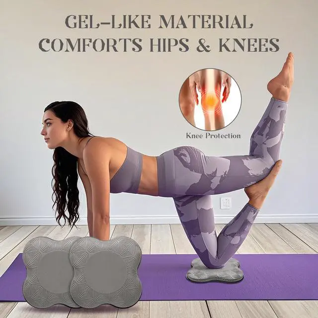 Alt view image 6 of 7 - Yoga Knee Pads (Set of 2) super thick knee pads, suitable for - fitness - meditation - kneeling - balance - pilates -knee- elbows - wrists - head - men and women support foam pad (grey)