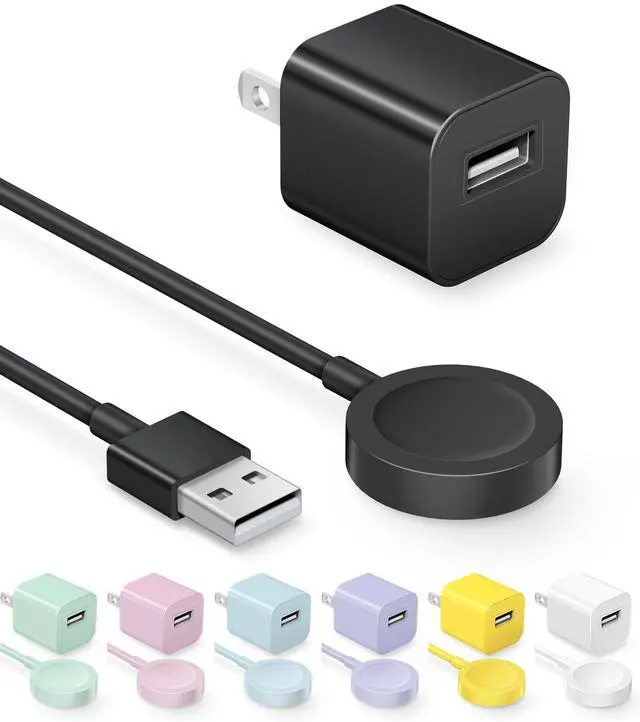 Main image of Fast Charger for Apple Watch Charger, Magnetic iWatch Charger to USB A Cable 3.3FT with USB A Wall Plug Adapter for Apple iWatch Series Ultra/10/9/8/7/6/SE/5/4/3/2 (Black)