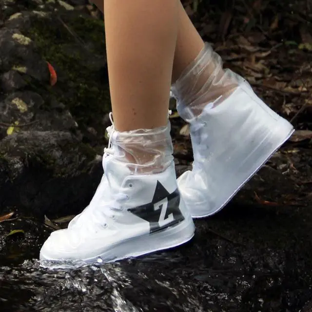 Alt view image 3 of 6 - Waterproof Shoe Covers - Boot Covers Shoe Covers for Rain Overshoes Reusable Over Shoes Galoshes Shoe Protectors with Waterproof Zipper Not-Slip Rain Shoe Covers for Women and Men