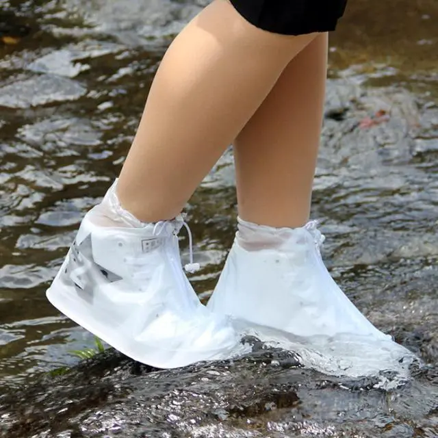 Alt view image 4 of 6 - Waterproof Shoe Covers - Boot Covers Shoe Covers for Rain Overshoes Reusable Over Shoes Galoshes Shoe Protectors with Waterproof Zipper Not-Slip Rain Shoe Covers for Women and Men