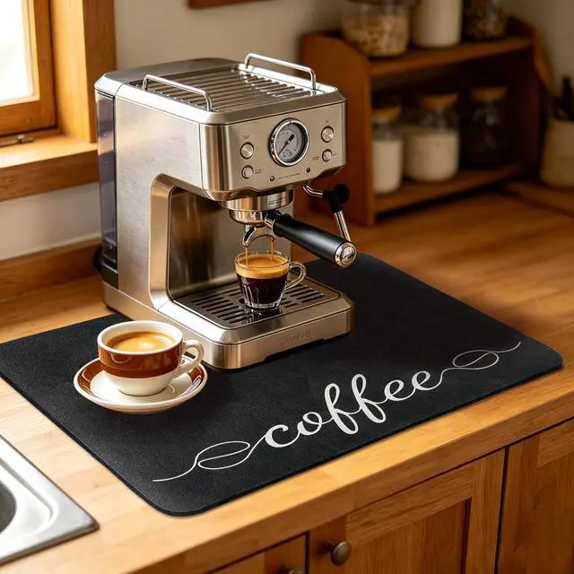Alt view image 3 of 7 - Coffee Mat Dish Drying Mat for Kitchen Coffee Bar Accessories 12"x19"
