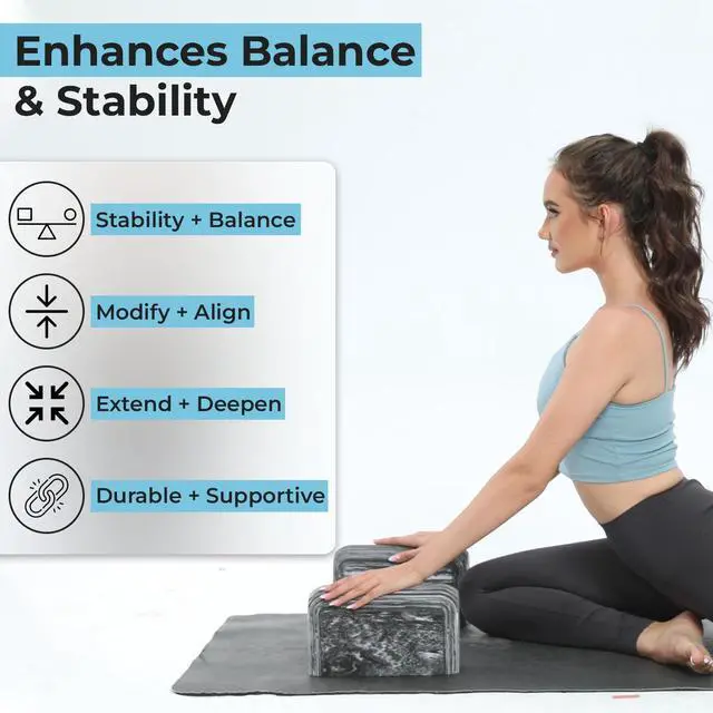 Alt view image 3 of 7 - Yoga Block, EVA Foam Yoga Brick with Arc Shape & Non-Slip Grip, Lightweight Portable Yoga Block for Women Men, Ink Painting Design, Yoga Accessories for Poses, Pilates, Meditation