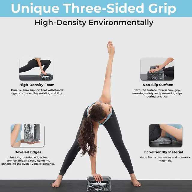 Alt view image 4 of 7 - Yoga Block, EVA Foam Yoga Brick with Arc Shape & Non-Slip Grip, Lightweight Portable Yoga Block for Women Men, Ink Painting Design, Yoga Accessories for Poses, Pilates, Meditation