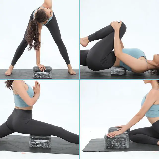 Alt view image 7 of 7 - Yoga Block, EVA Foam Yoga Brick with Arc Shape & Non-Slip Grip, Lightweight Portable Yoga Block for Women Men, Ink Painting Design, Yoga Accessories for Poses, Pilates, Meditation