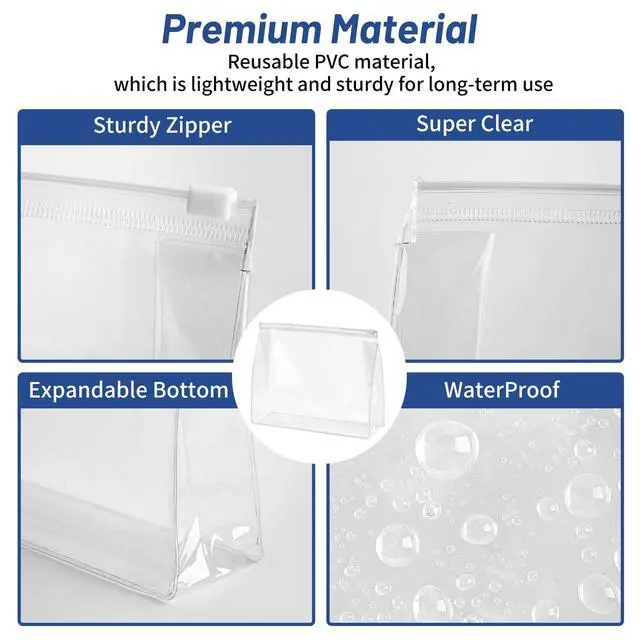 Alt view image 3 of 7 - 24 PCS Mini Clear Makeup Bags 7.9" x 5.9" x 2"