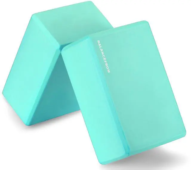 Main image of Set of 2 High Density Yoga Blocks, 9"x6"x4" Each, Pair (Green)