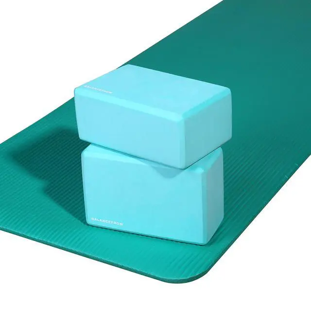 Alt view image 5 of 6 - Set of 2 High Density Yoga Blocks, 9"x6"x4" Each, Pair (Green)
