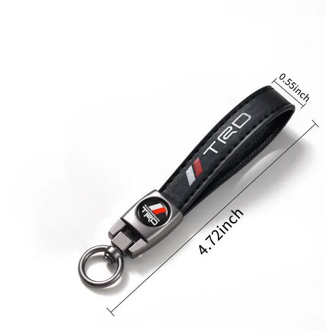 Alt view image 2 of 4 - leather car keychain set for toyota TRD men and women family present keychain key ring lanyard accessories (black)