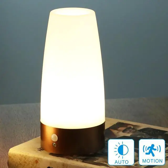 Alt view image 5 of 5 - Retro LED Night Light for Home,Small Lamp with Wireless PIR LED Motion Sensor Indoor/Outdoor,Battery Operated Lamp for Bedroom,Hallway,Kitchen