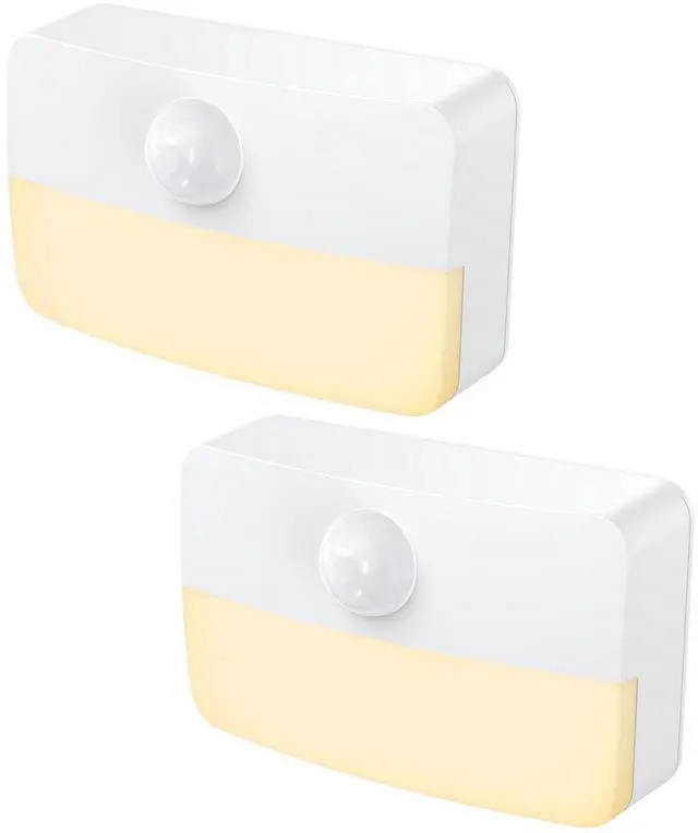 Main image of 2 PackMotion Sensor Night Light, Stick-On Motion Sensor Lights Indoor, Battery Powered Under Cabinet Kitchen Lights with Adhesive Pads, Auto/On/Off for Cupboard Wardrobe Stair Kitchen- Warm White