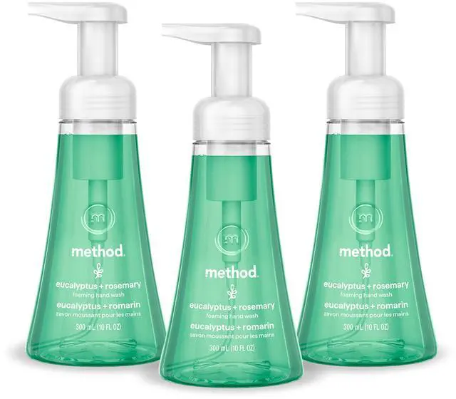 Main image of Foaming Hand Wash, Eucalyptus + Rosemary - Soft & Clean Hands for Bathroom & Kitchen, Made without Parabens, 10 fl oz, 3 pack