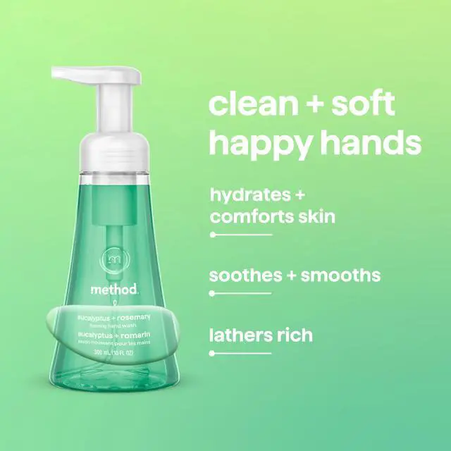 Alt view image 5 of 7 - Foaming Hand Wash, Eucalyptus + Rosemary - Soft & Clean Hands for Bathroom & Kitchen, Made without Parabens, 10 fl oz, 3 pack