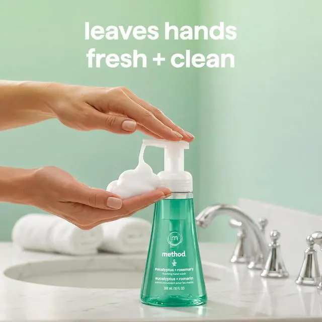 Alt view image 7 of 7 - Foaming Hand Wash, Eucalyptus + Rosemary - Soft & Clean Hands for Bathroom & Kitchen, Made without Parabens, 10 fl oz, 3 pack