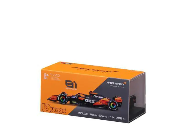 Alt view image 6 of 7 - 1:43 2024 Race McLaren MCL38 with Helmet, Piastri #81