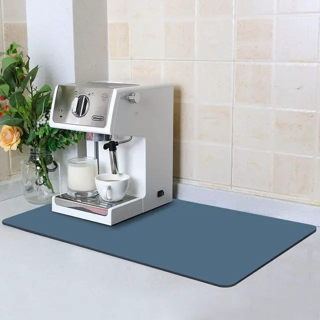 Main image of Coffee Bar Mat for Espresso Machine, 12"x20" Medium, Navy Blue