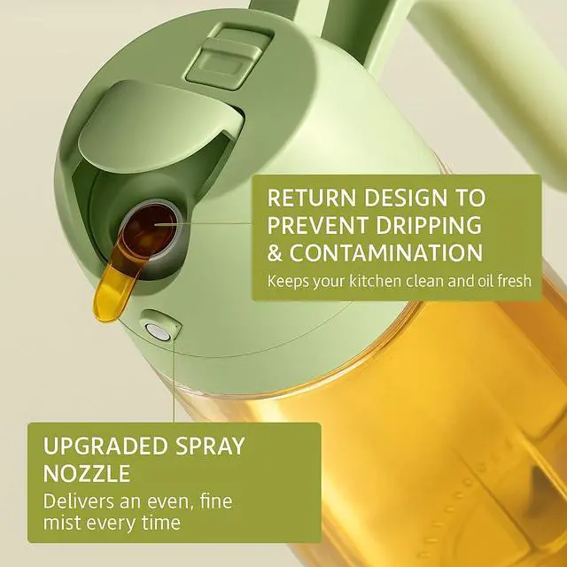 Alt view image 3 of 5 - Newly improved 2-in-1 Oil Spray and Pour Bottle, Kitchen Cooking Oil Dispenser leak proof