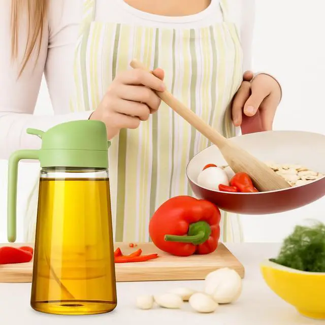 Alt view image 4 of 5 - Newly improved 2-in-1 Oil Spray and Pour Bottle, Kitchen Cooking Oil Dispenser leak proof
