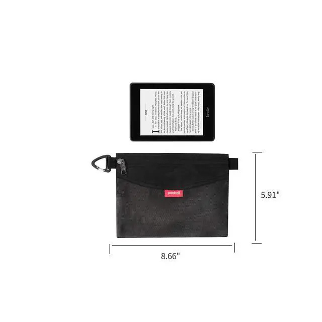 Alt view image 6 of 6 - Water-Resistant Material Zipper Pouch, Mesh Zipper Bags for Storage, Travel, Office (Black, Small)