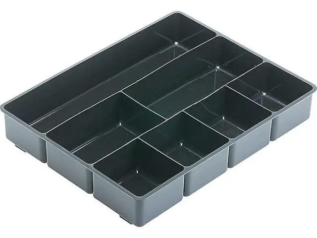 Alt view image 2 of 3 - Extra Deep Desk Drawer Director Tray, Plastic, 11.875 x 15 x 2.5 Inches, Black