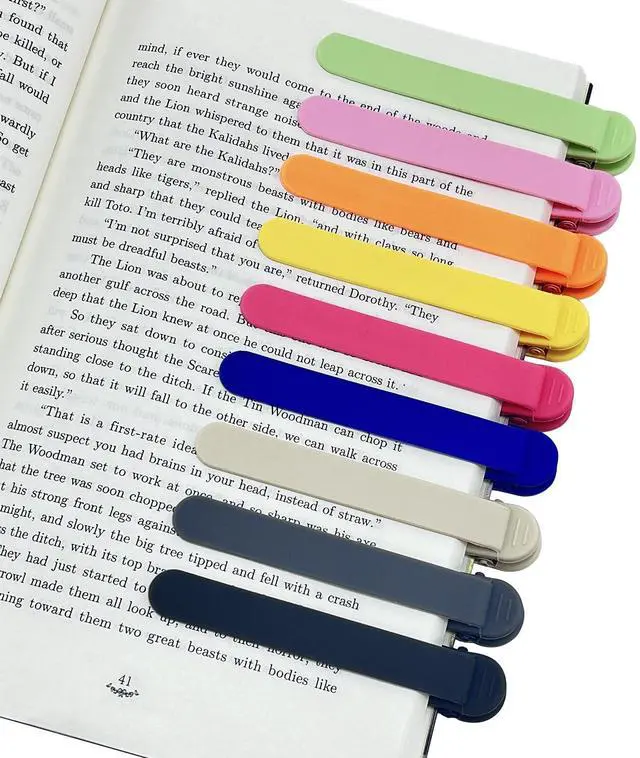 Main image of 9Pcs Automatic Bookmark, Silicone Smart Book Marks for Reading Women, Men, Kids,Cute Unique Book Markers Bookmark Clip Reading Accessories Gifts for Book Lovers