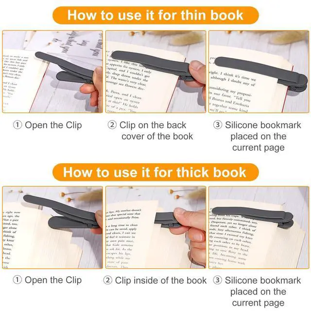 Alt view image 2 of 7 - 9Pcs Automatic Bookmark, Silicone Smart Book Marks for Reading Women, Men, Kids,Cute Unique Book Markers Bookmark Clip Reading Accessories Gifts for Book Lovers