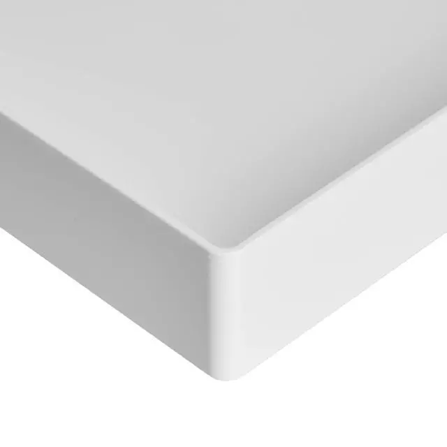 Alt view image 3 of 4 - Rectangular Plastic Desk Organizer, Letter Size Tray for Documents, 13 x 9.7 x 2.2 inches, White, 2-Pack