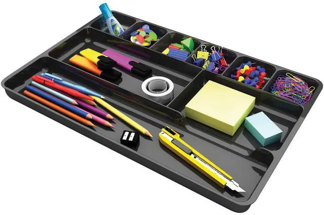 Main image of 38104 Sustainable Office Desktop Organizer, 1" x 14" x 9", Black