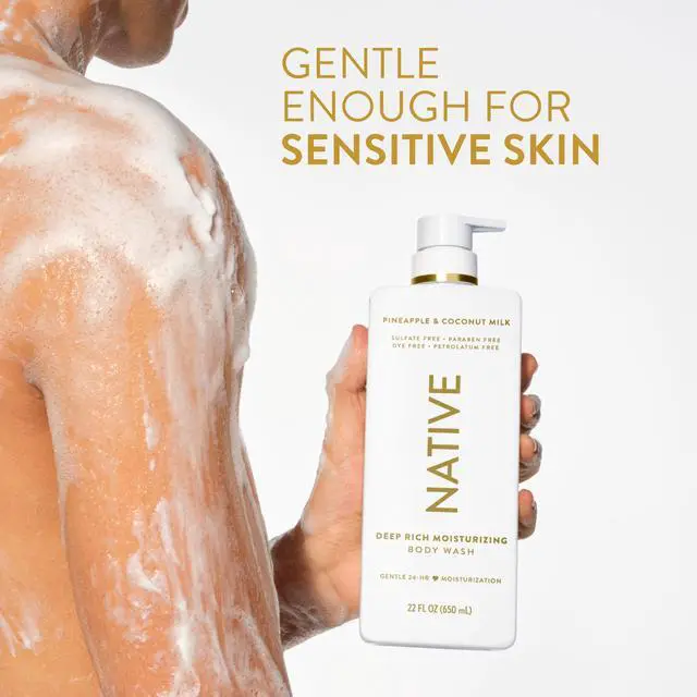 Alt view image 5 of 7 - Moisturizing Body Wash, Clean & Gentle 24-Hour Hydration with Shea Butter, for Sensitive & Dry Skin, for Women & Men, Sulfate-free, Paraben-free, Pineapple & Coconut Milk, 22 fl oz